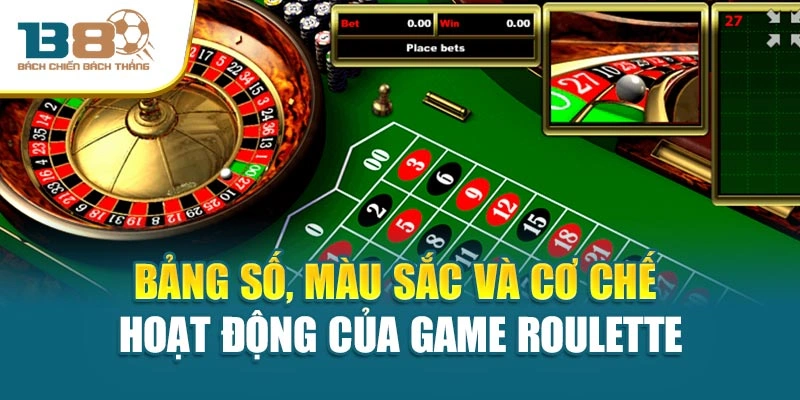 Bảng số, màu sắc và cơ chế hoạt động của game Roulette