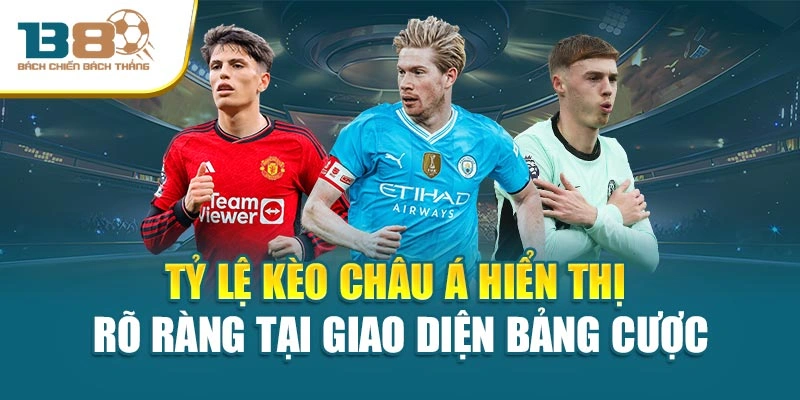 Tỷ lệ kèo châu Á hiển thị rõ ràng tại giao diện bảng cược